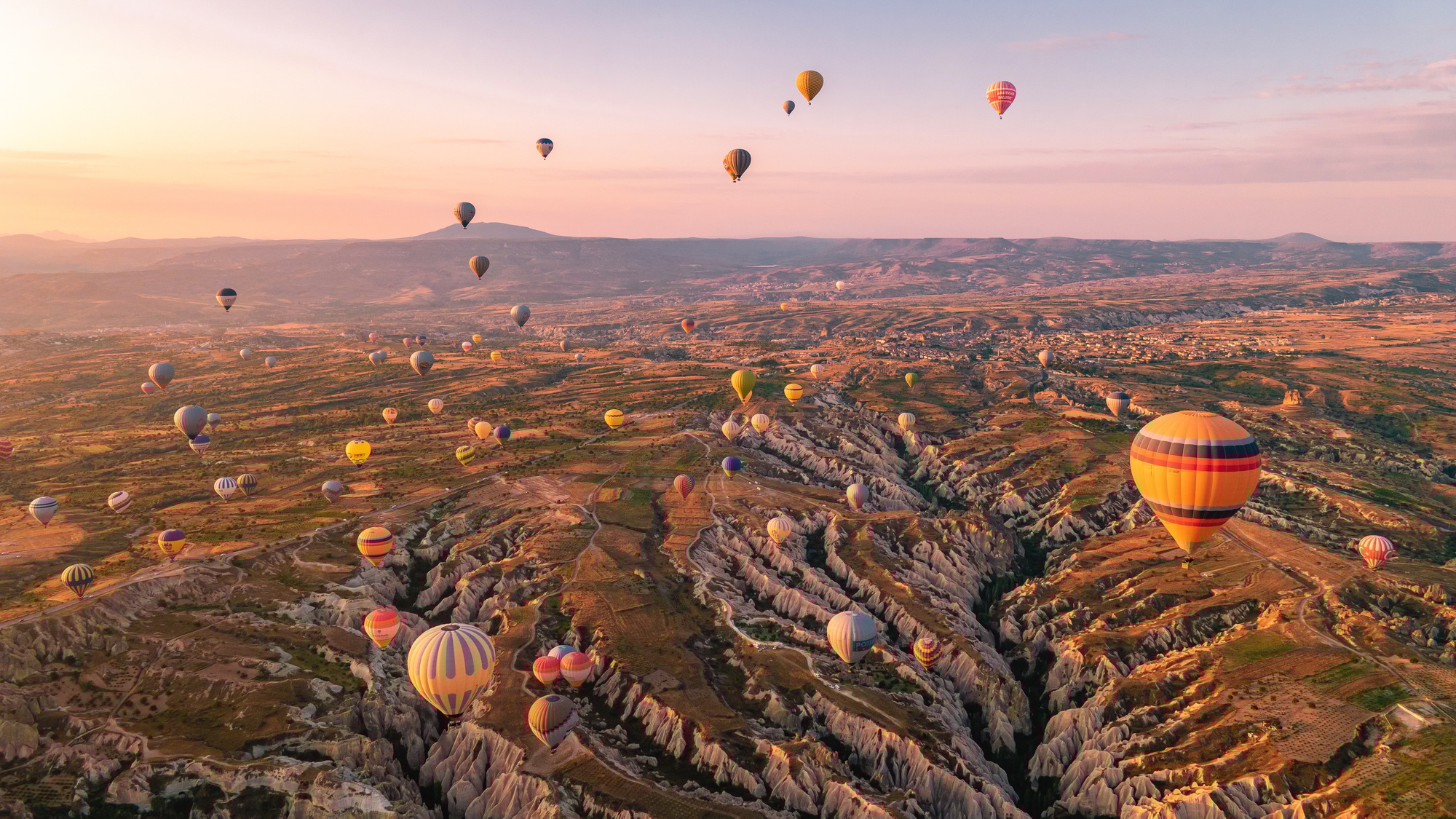 Cappadocia hot air balloons at sunrise