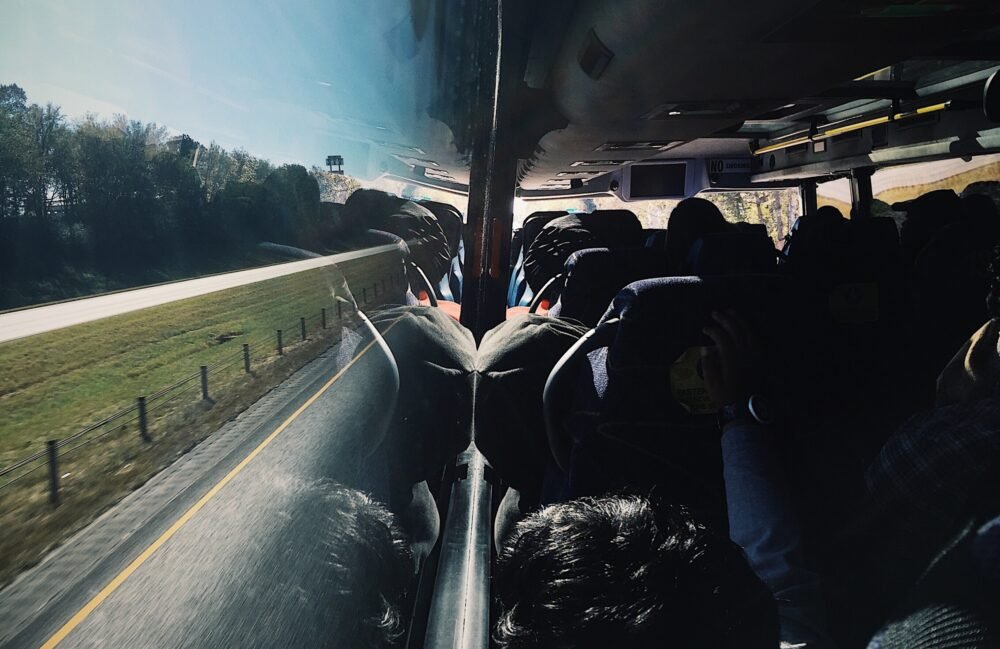 People traveling in bus